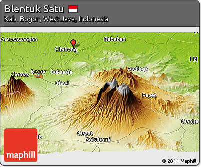 Physical Panoramic Map of Blentuk Satu