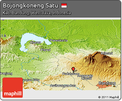 Physical Panoramic Map of Bojongkoneng Satu