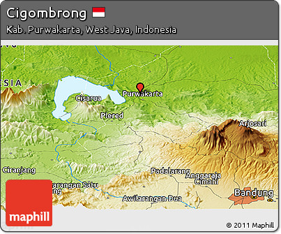 Physical Panoramic Map of Cigombrong