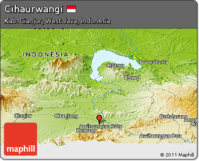 Physical Panoramic Map of Cihaurwangi