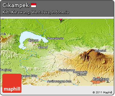 Physical Panoramic Map of Cikampek
