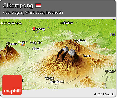 Physical Panoramic Map of Cikempong