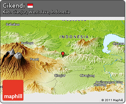 Physical Panoramic Map of Cikendi