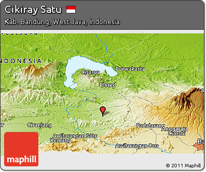 Physical Panoramic Map of Cikiray Satu
