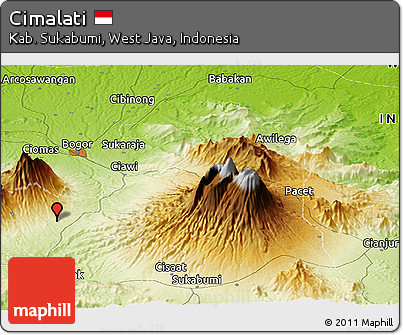 Physical Panoramic Map of Cimalati