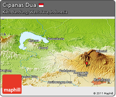 Physical Panoramic Map of Cipanas Dua