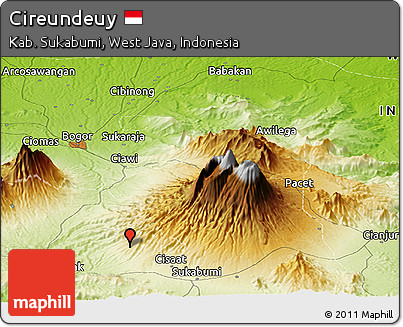 Physical Panoramic Map of Cireundeuy