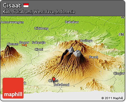 Physical Panoramic Map of Cisaat