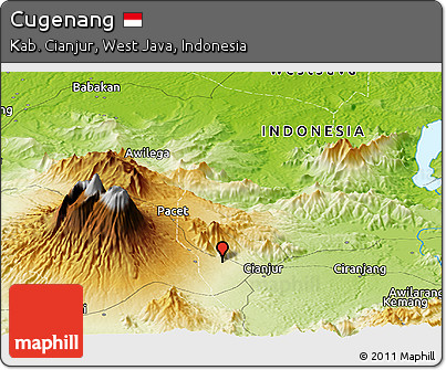 Physical Panoramic Map of Cugenang