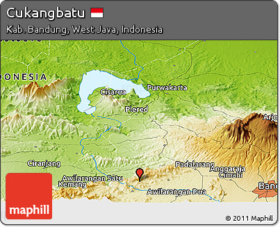 Physical Panoramic Map of Cukangbatu