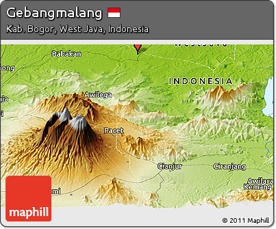 Physical Panoramic Map of Gebangmalang