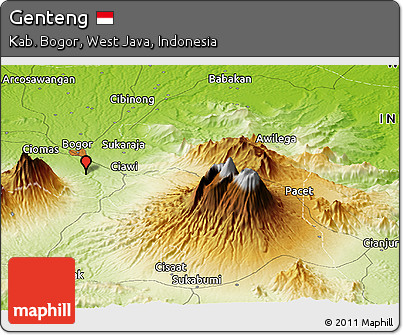 Physical Panoramic Map of Genteng