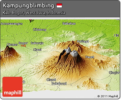 Physical Panoramic Map of Kampungblimbing