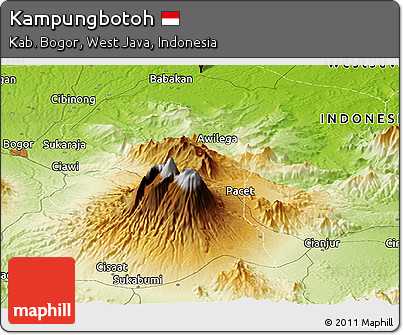 Physical Panoramic Map of Kampungbotoh