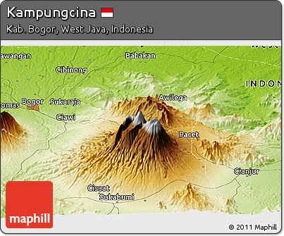 Physical Panoramic Map of Kampungcina