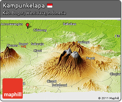 Physical Panoramic Map of Kampunkelapa