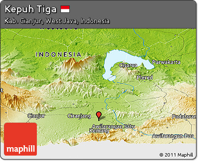 Physical Panoramic Map of Kepuh Tiga