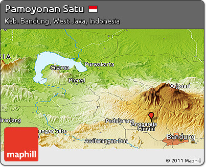Physical Panoramic Map of Pamoyonan Satu