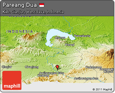 Physical Panoramic Map of Pareang Dua