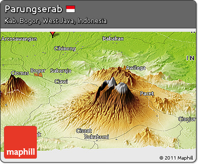 Physical Panoramic Map of Parungserab