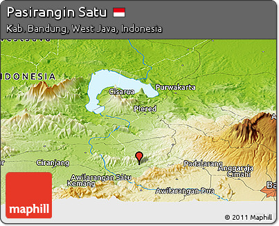 Physical Panoramic Map of Pasirangin Satu