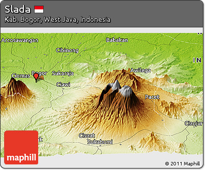 Physical Panoramic Map of Slada
