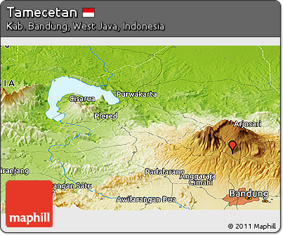 Physical Panoramic Map of Tamecetan