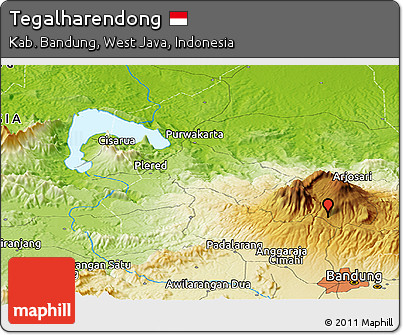 Physical Panoramic Map of Tegalharendong