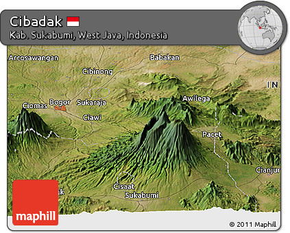 Satellite Panoramic Map of Cibadak
