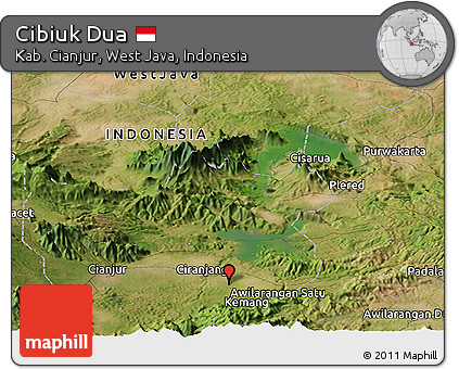 Satellite Panoramic Map of Cibiuk Dua