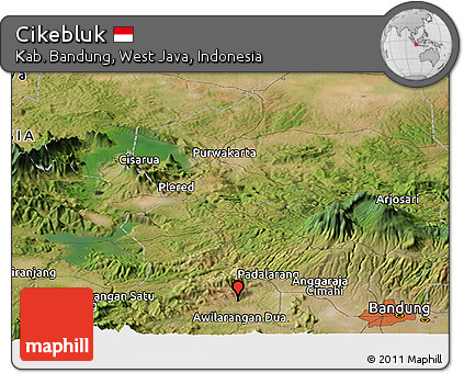 Satellite Panoramic Map of Cikebluk