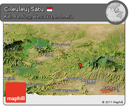 Satellite Panoramic Map of Cileuleuj Satu