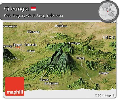 Satellite Panoramic Map of Cileungsi