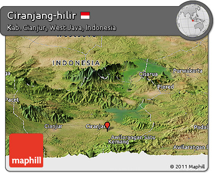 Satellite Panoramic Map of Ciranjang-hilir