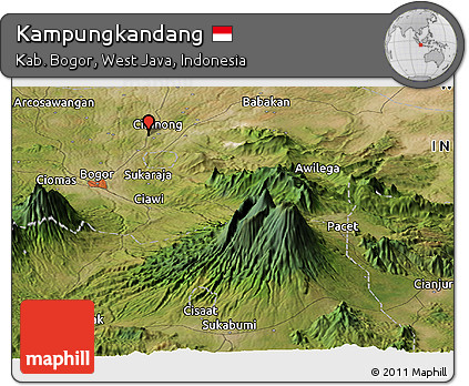 Satellite Panoramic Map of Kampungkandang
