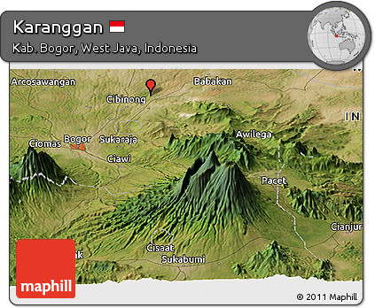 Satellite Panoramic Map of Karanggan