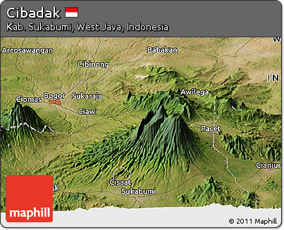 Satellite Panoramic Map of Cibadak