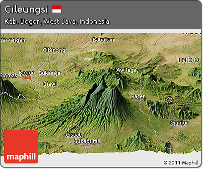 Satellite Panoramic Map of Cileungsi