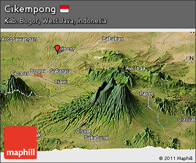 Satellite Panoramic Map of Cikempong