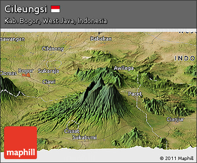Satellite Panoramic Map of Cileungsi