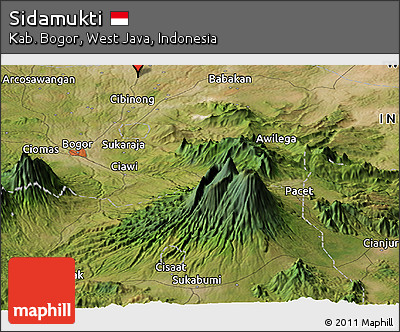 Satellite Panoramic Map of Sidamukti