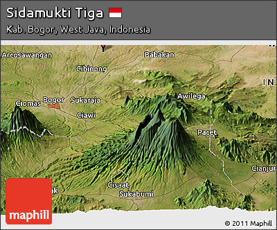 Satellite Panoramic Map of Sidamukti Tiga