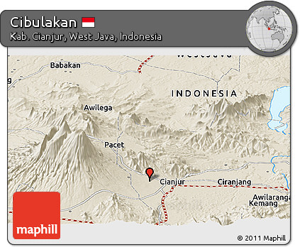 Shaded Relief Panoramic Map of Cibulakan