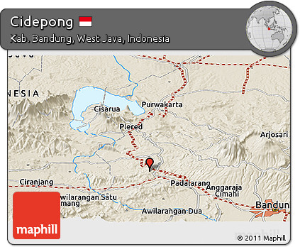 Shaded Relief Panoramic Map of Cidepong