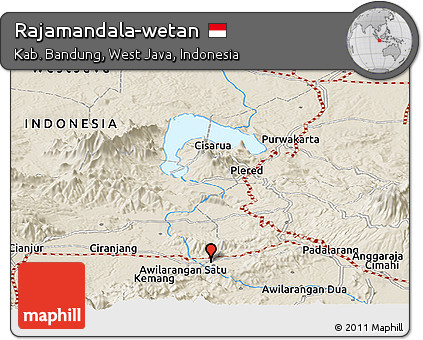 Shaded Relief Panoramic Map of Rajamandala-wetan