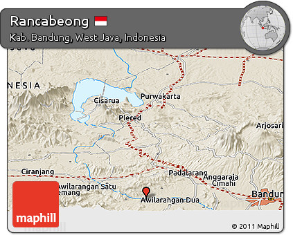 Shaded Relief Panoramic Map of Rancabeong