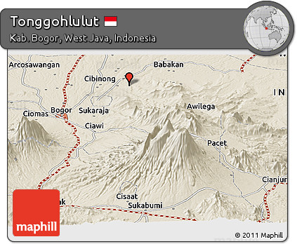 Shaded Relief Panoramic Map of Tonggohlulut