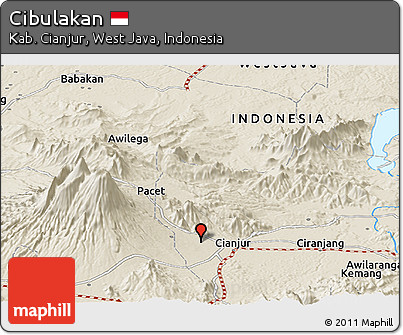 Shaded Relief Panoramic Map of Cibulakan