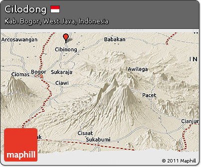 Shaded Relief Panoramic Map of Cilodong