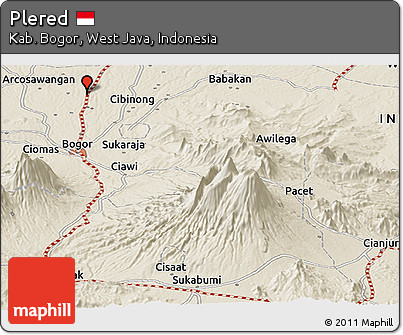 Shaded Relief Panoramic Map of Plered